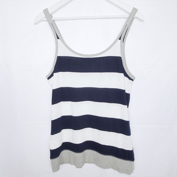 Armani Exchange Nautical Navy White Stripe Tank Top - Picture 2 of 5
